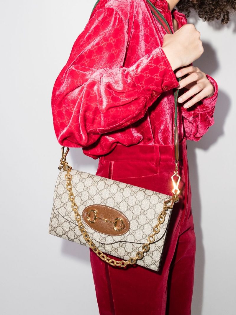 Brown Horsebit 1955 Small Shoulder Bag