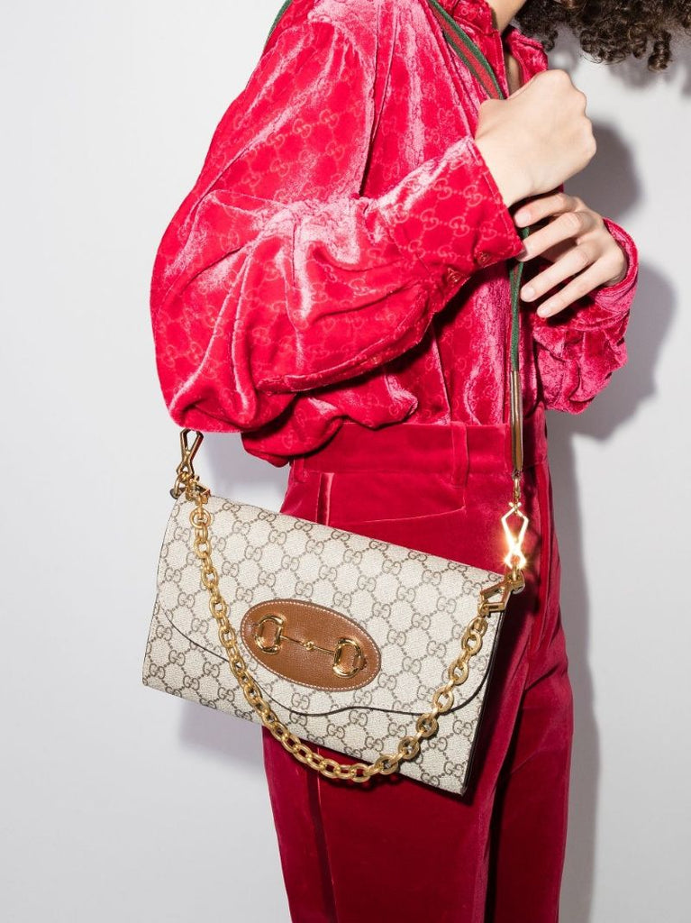 Brown Horsebit 1955 Small Shoulder Bag