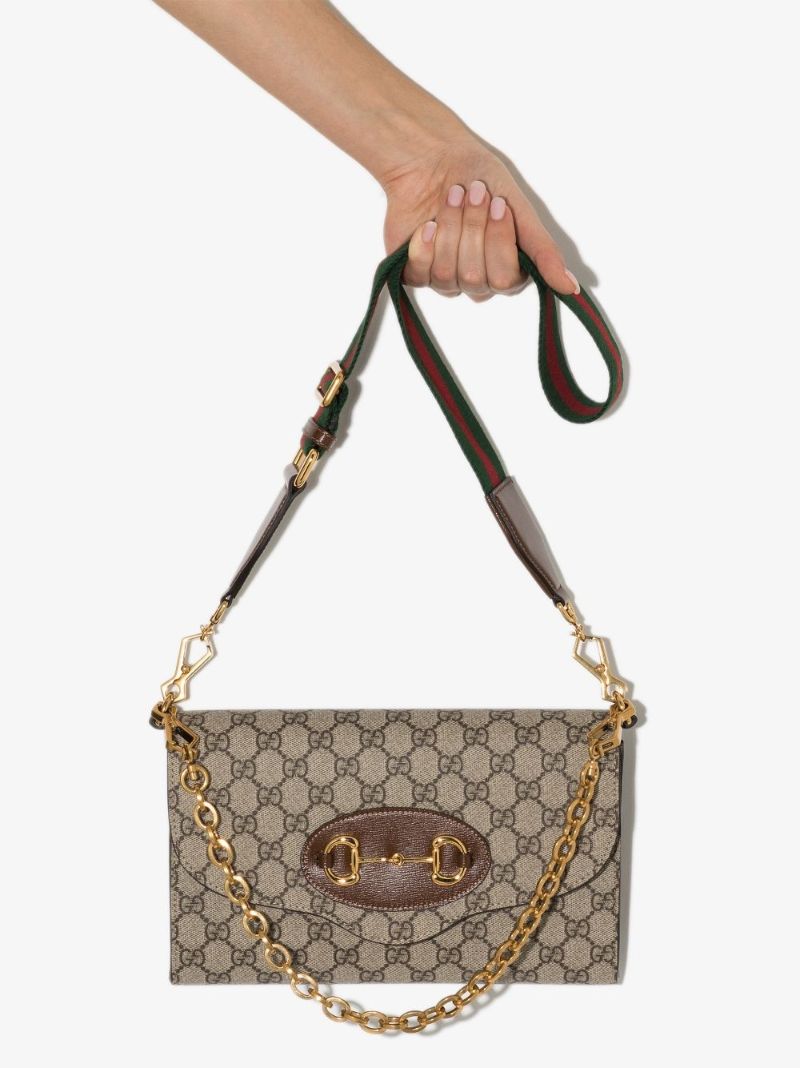 Brown Horsebit 1955 Small Shoulder Bag