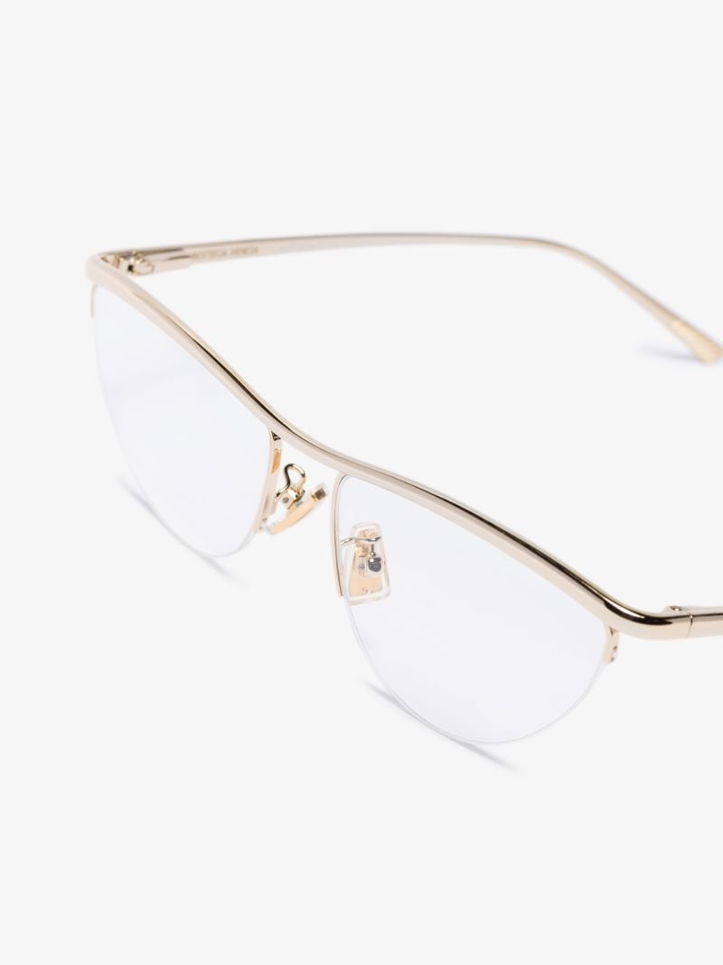 Gold Tone Line Triangular Optical Glasses