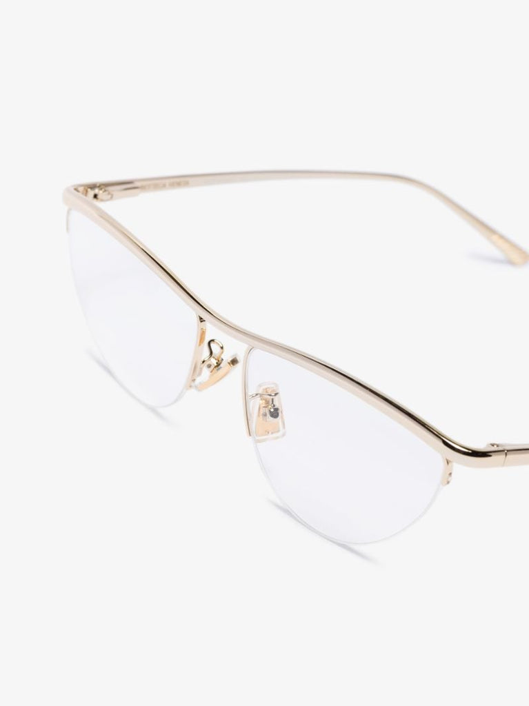 Gold Tone Line Triangular Optical Glasses