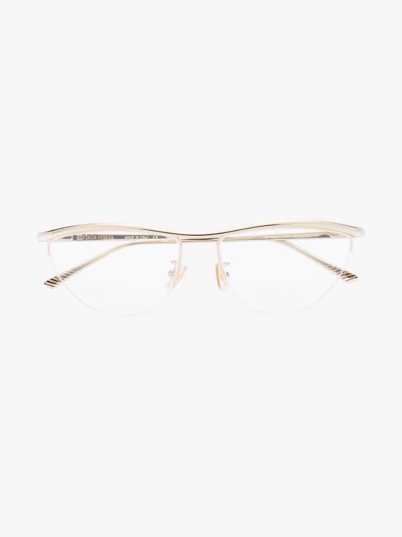 Gold Tone Line Triangular Optical Glasses