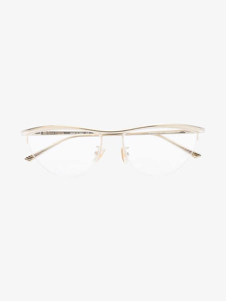 Gold Tone Line Triangular Optical Glasses