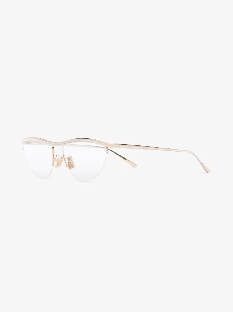 Gold Tone Line Triangular Optical Glasses