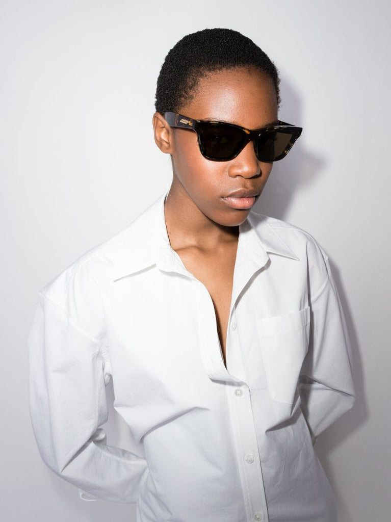 Brown Angle Cat Eye Sunglasses
