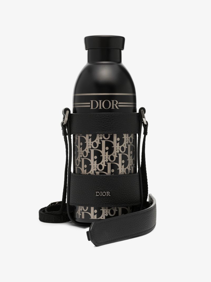 Black Oblique Strapped Water Bottle