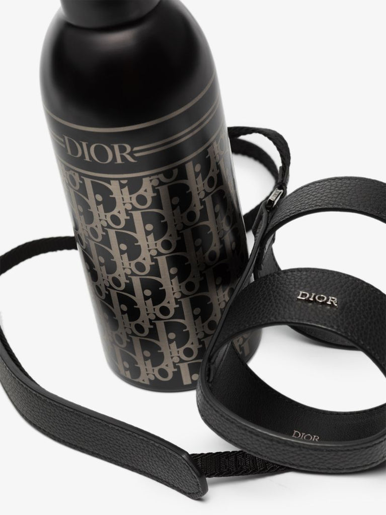 Black Oblique Strapped Water Bottle