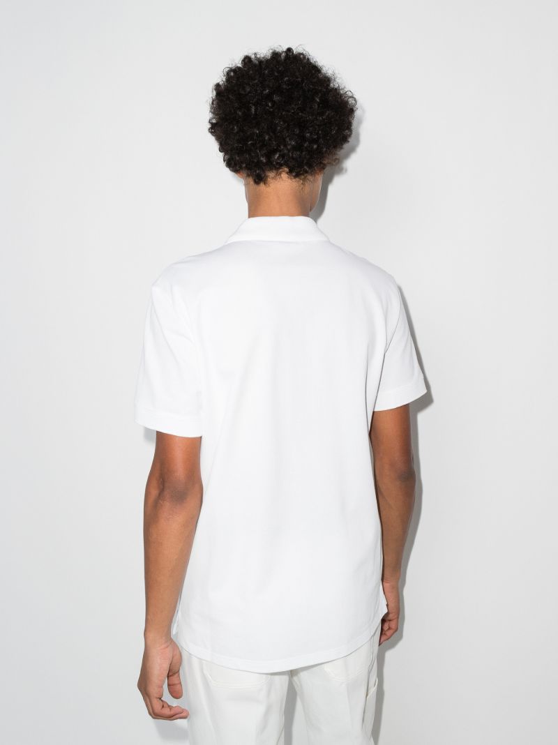 White Graffiti Logo Cotton Polo Shirt