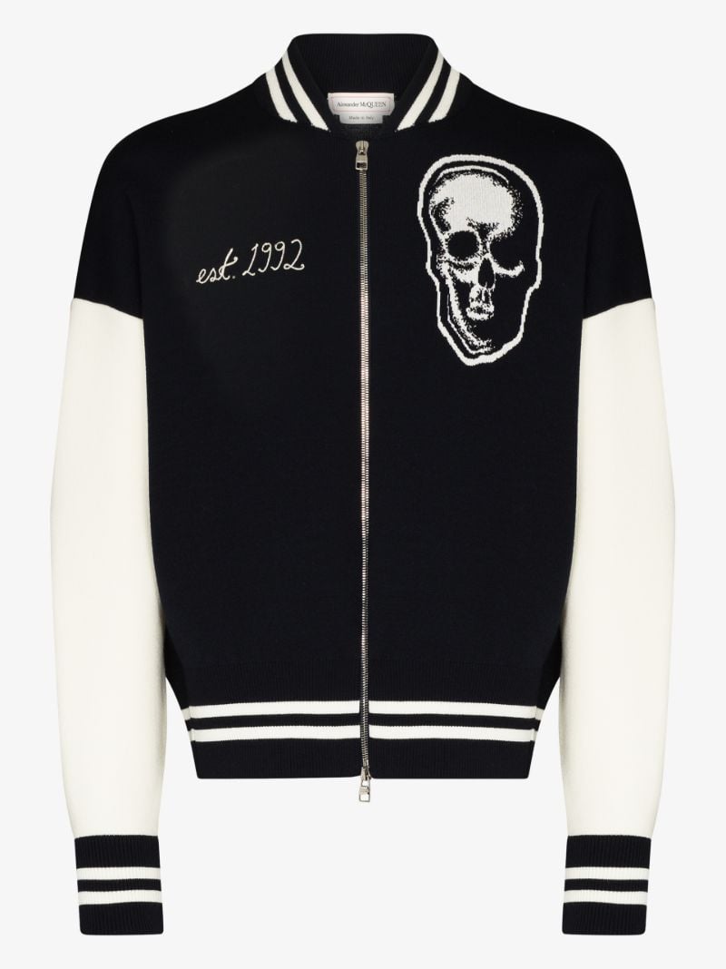 Embroidered Skull Bomber Jacket