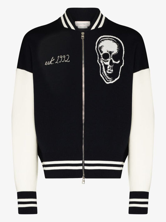 Embroidered Skull Bomber Jacket
