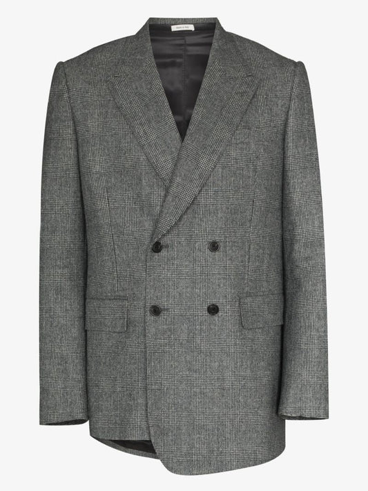 Prince of Wales Check Wool Blazer