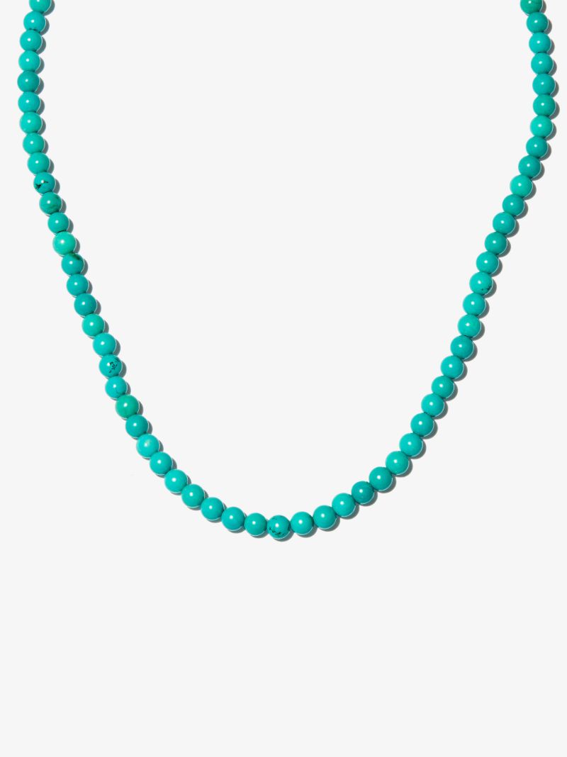 14k Yellow Gold Turquoise Beaded Necklace
