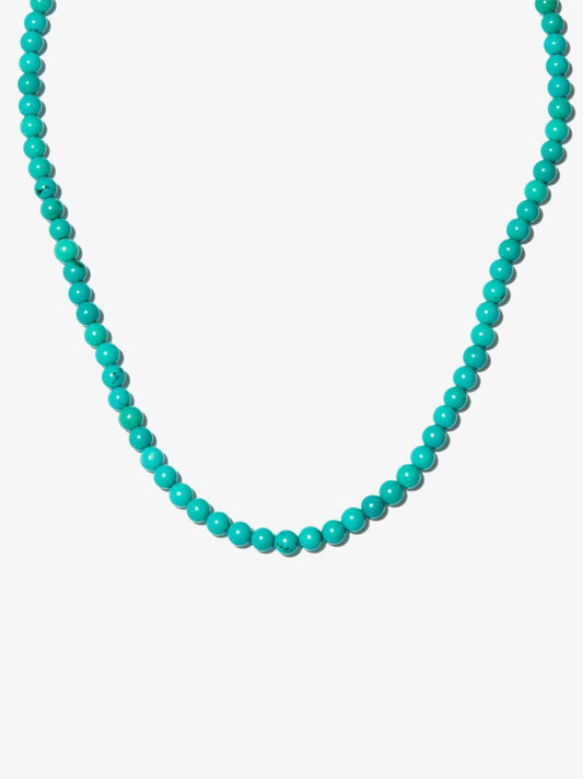 14k Yellow Gold Turquoise Beaded Necklace