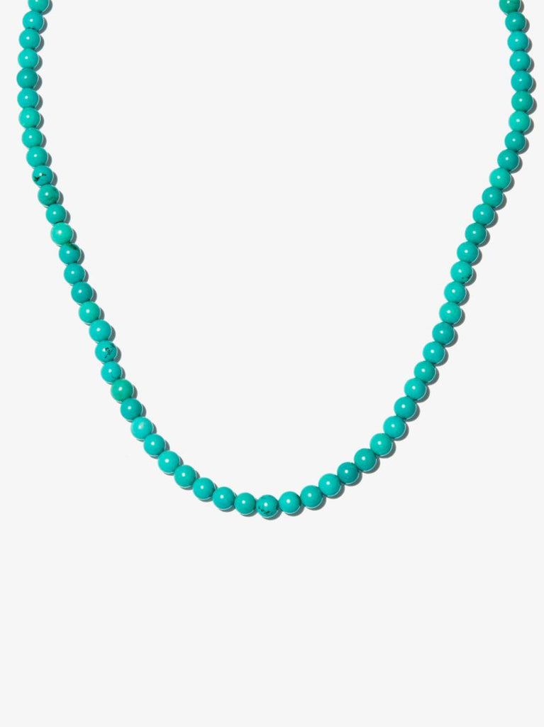 14k Yellow Gold Turquoise Beaded Necklace