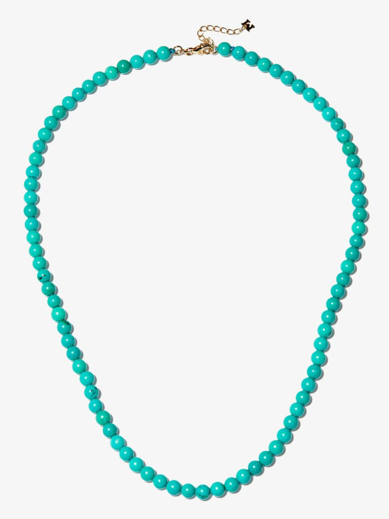 14k Yellow Gold Turquoise Beaded Necklace