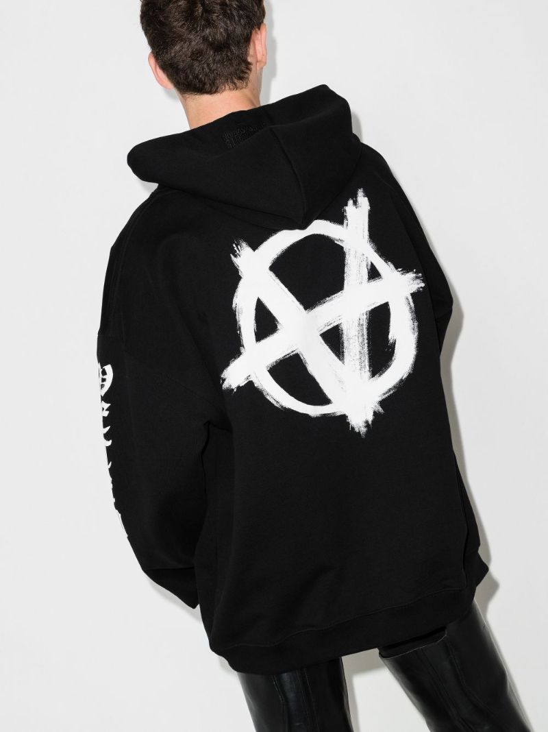 Double Anarchy Logo Print Hoodie