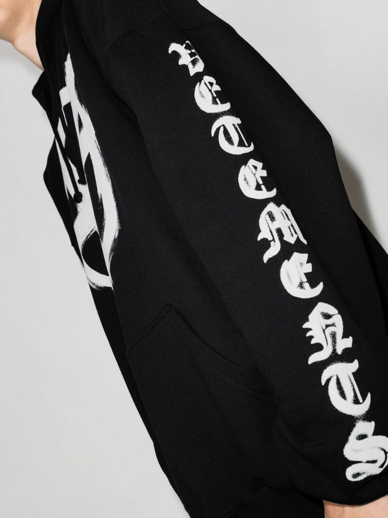 Double Anarchy Logo Print Hoodie