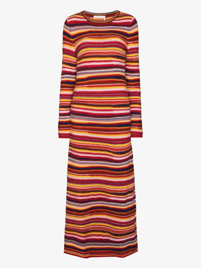 Striped Cashmere Maxi Dress