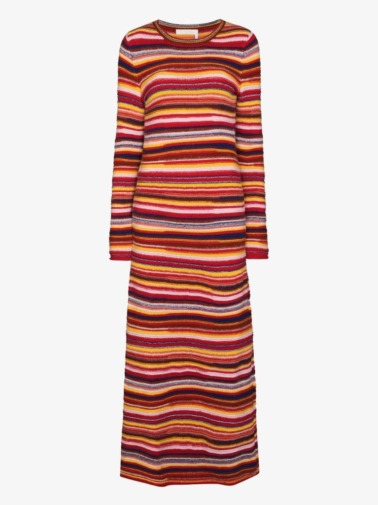 Striped Cashmere Maxi Dress