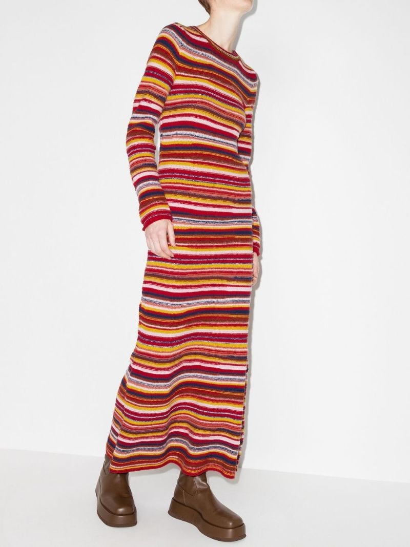 Striped Cashmere Maxi Dress