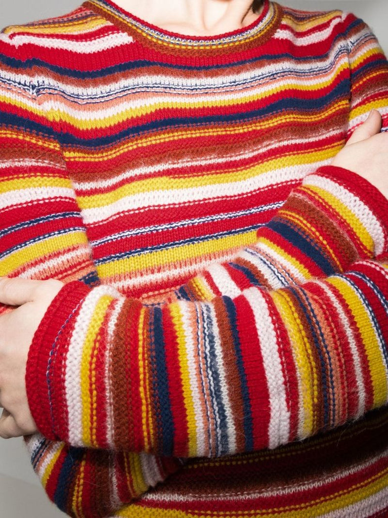 Striped Cashmere Maxi Dress