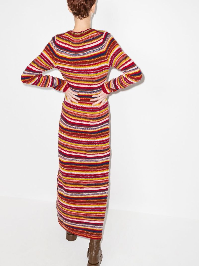 Striped Cashmere Maxi Dress