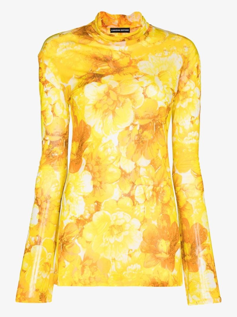 Floral Print Roll Neck Top