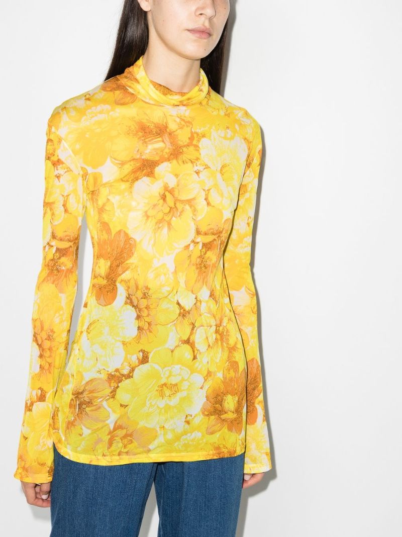 Floral Print Roll Neck Top