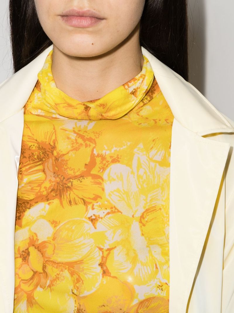 Floral Print Roll Neck Top