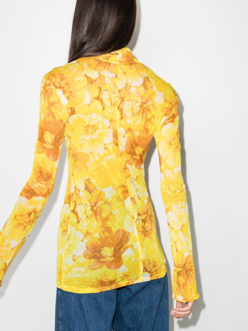 Floral Print Roll Neck Top