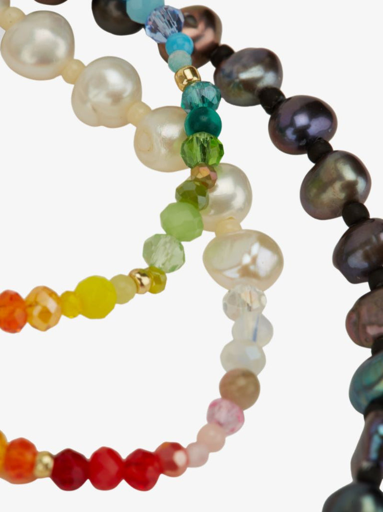 Gold-plated Iris Pearl Beaded Necklace