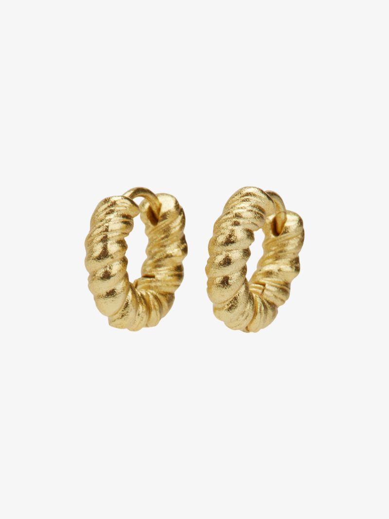 Gold-plated Cable Twisted Hoop Earrings