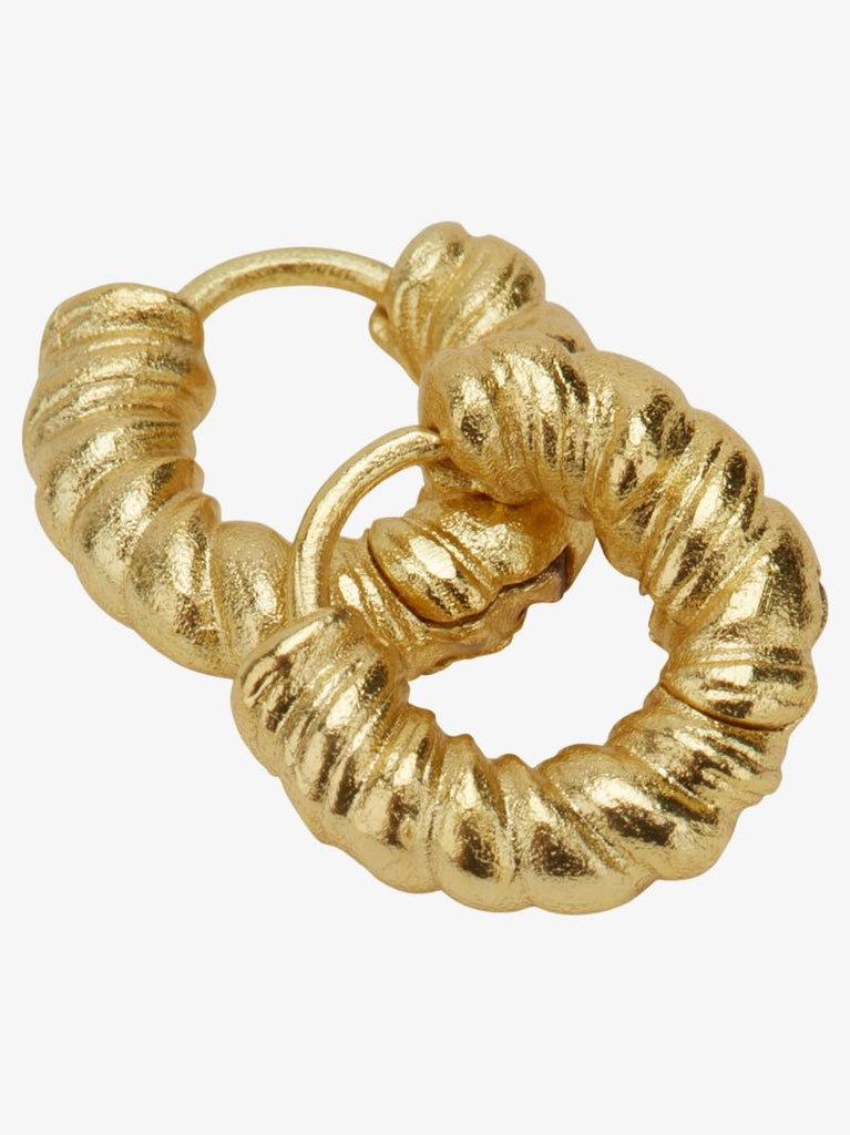 Gold-plated Cable Twisted Hoop Earrings