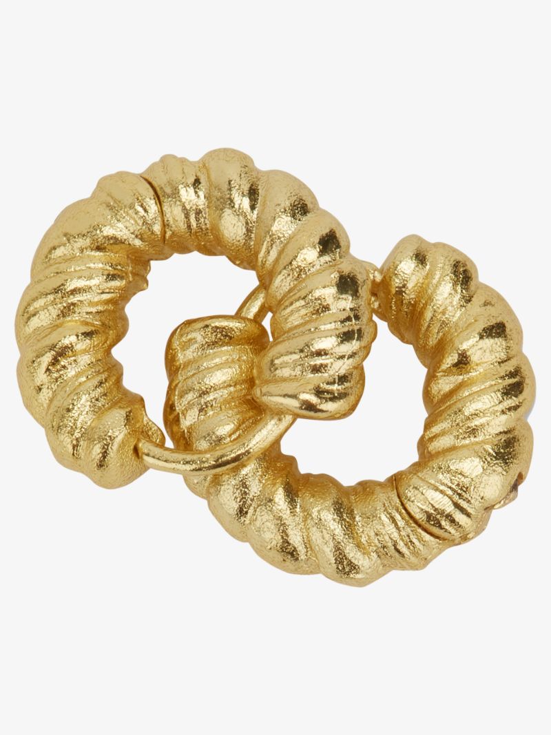 Gold-plated Cable Twisted Hoop Earrings
