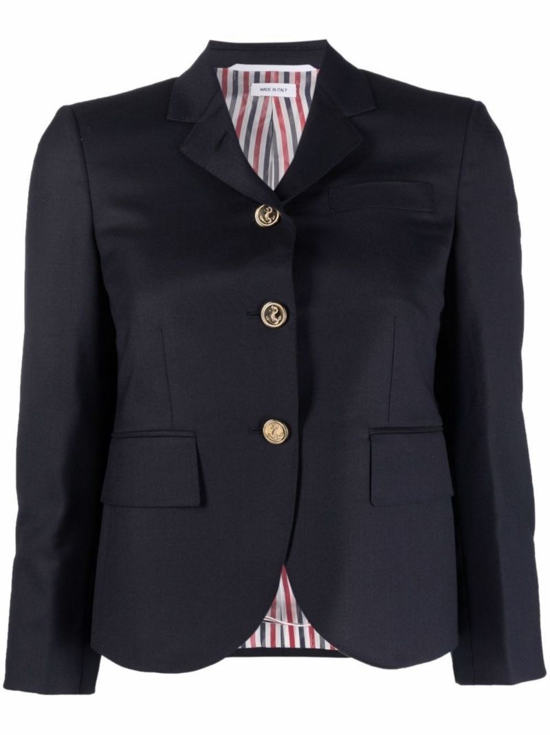 Black Single-breasted Wool Blazer