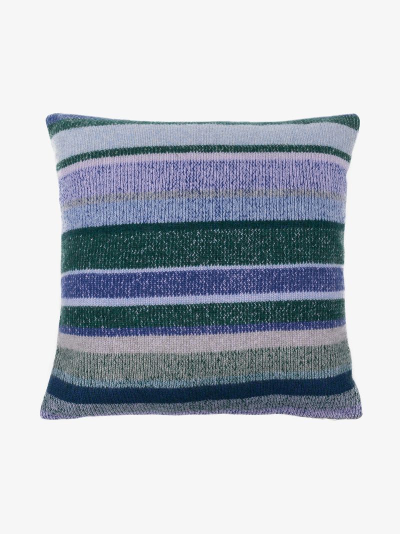 Blue Stripe Cashmere Cushion