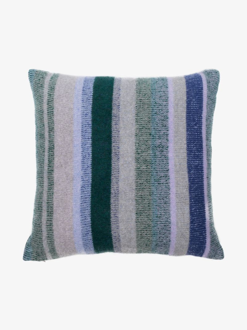 Blue Stripe Cashmere Cushion