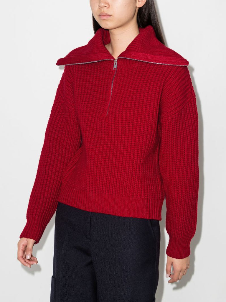 Zipped Merino Wool Sweater