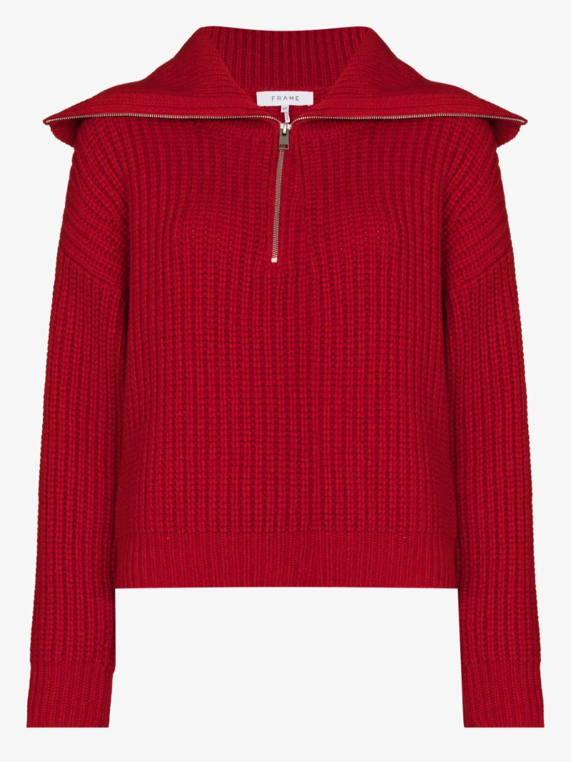 Zipped Merino Wool Sweater