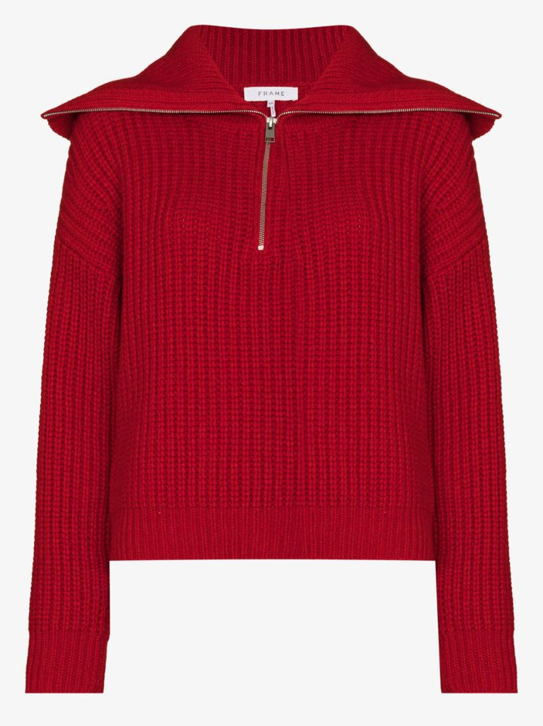 Zipped Merino Wool Sweater