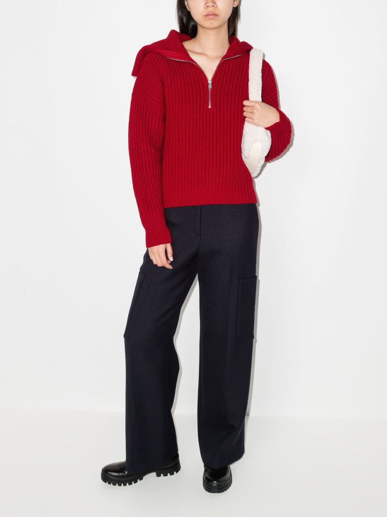 Zipped Merino Wool Sweater