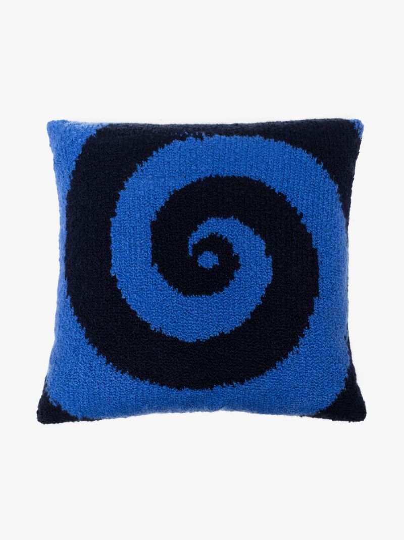 Blue and Black Swirl Cushion