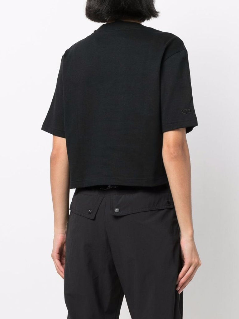 Embroidered-logo Cropped T-shirt