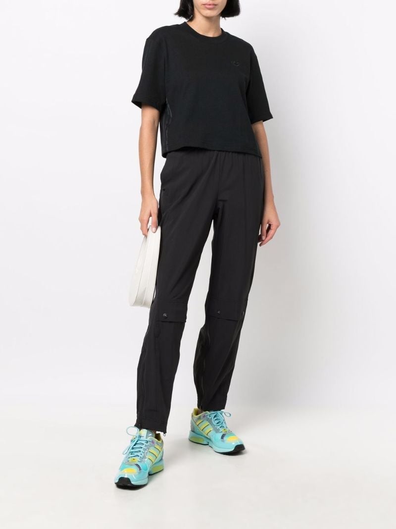Embroidered-logo Cropped T-shirt