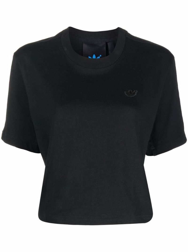 Embroidered-logo Cropped T-shirt