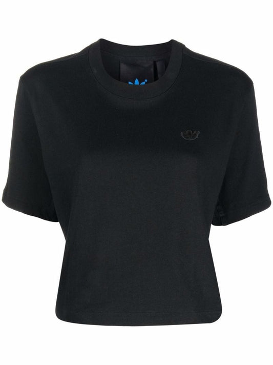 Embroidered-logo Cropped T-shirt
