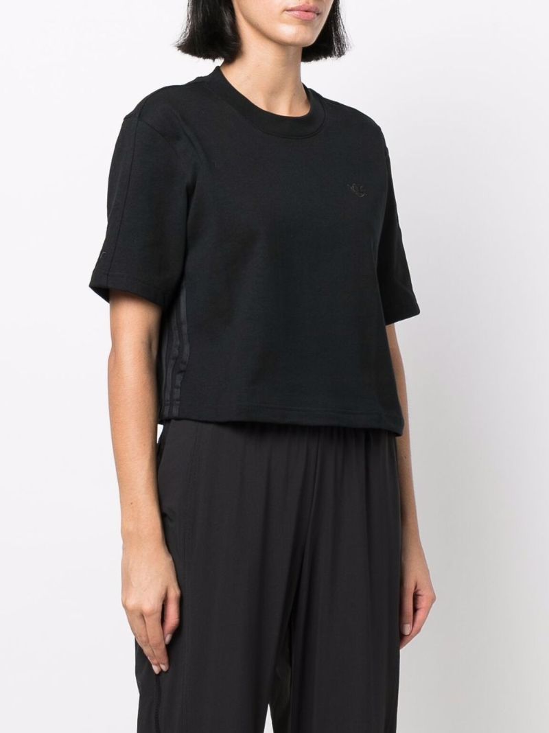Embroidered-logo Cropped T-shirt