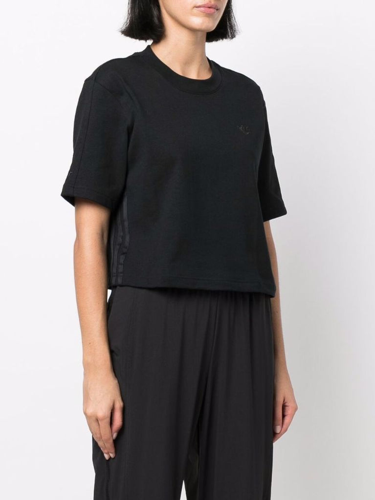 Embroidered-logo Cropped T-shirt