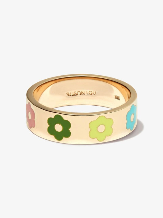 14k Yellow Gold Flower Power Ring