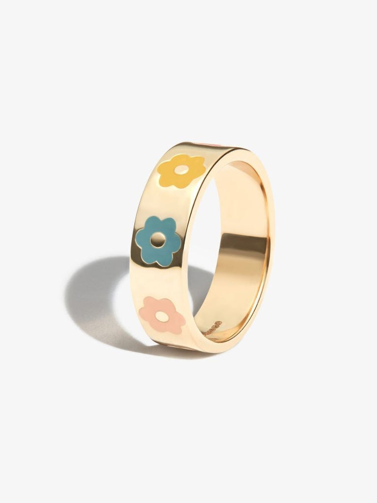 14k Yellow Gold Flower Power Ring